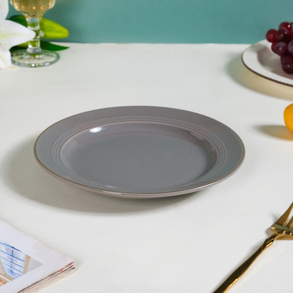 Ceramic Clay Snack Plate Grey 8 Inch Nestasia