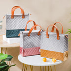Luxe Velvet Lunch Bag Grey And Green Nestasia