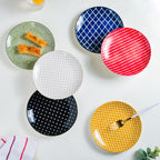 Geometric Mustard Snack Plate 7.5 Inch Set Of 2 Nestasia