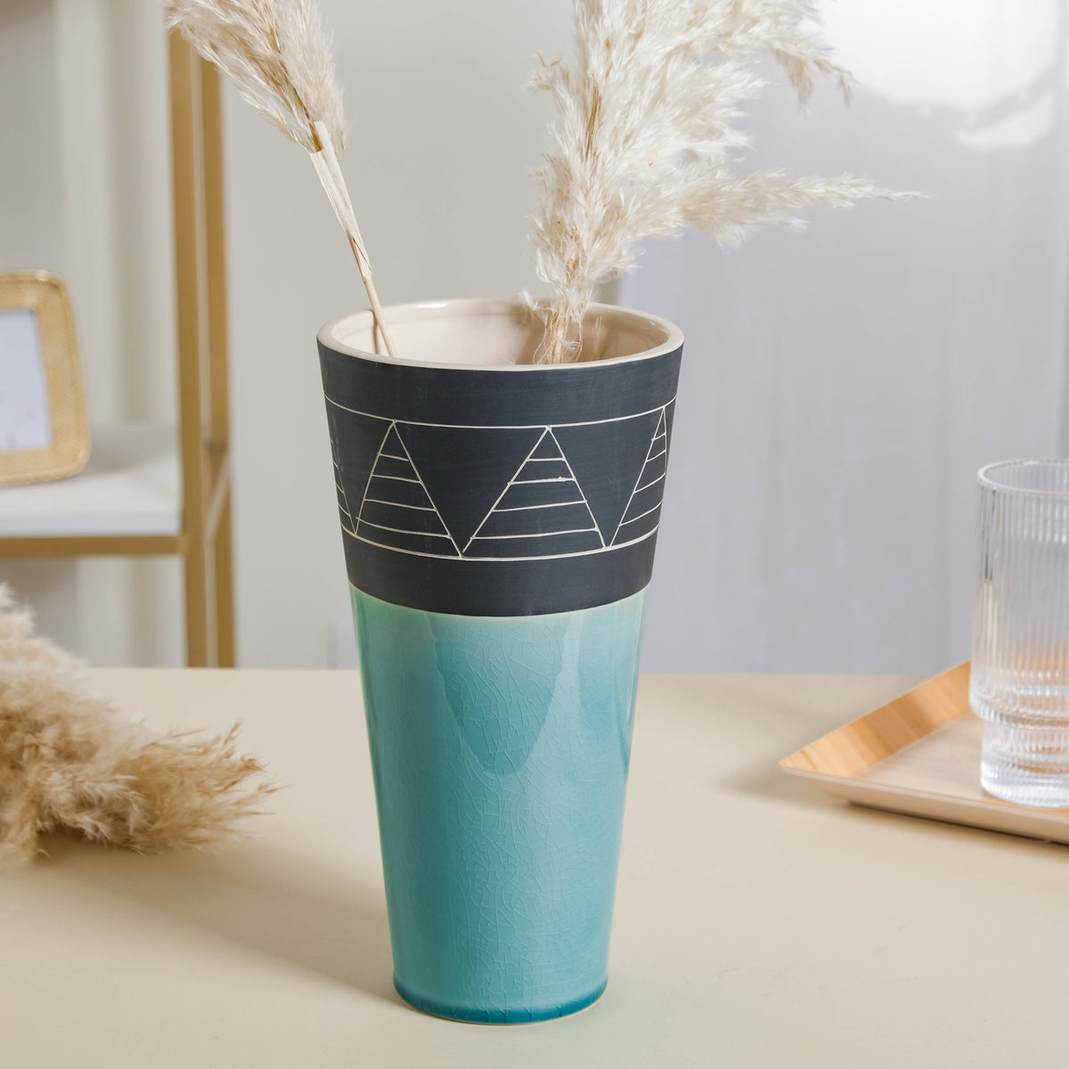 Blue Contemporary Vase Nestasia