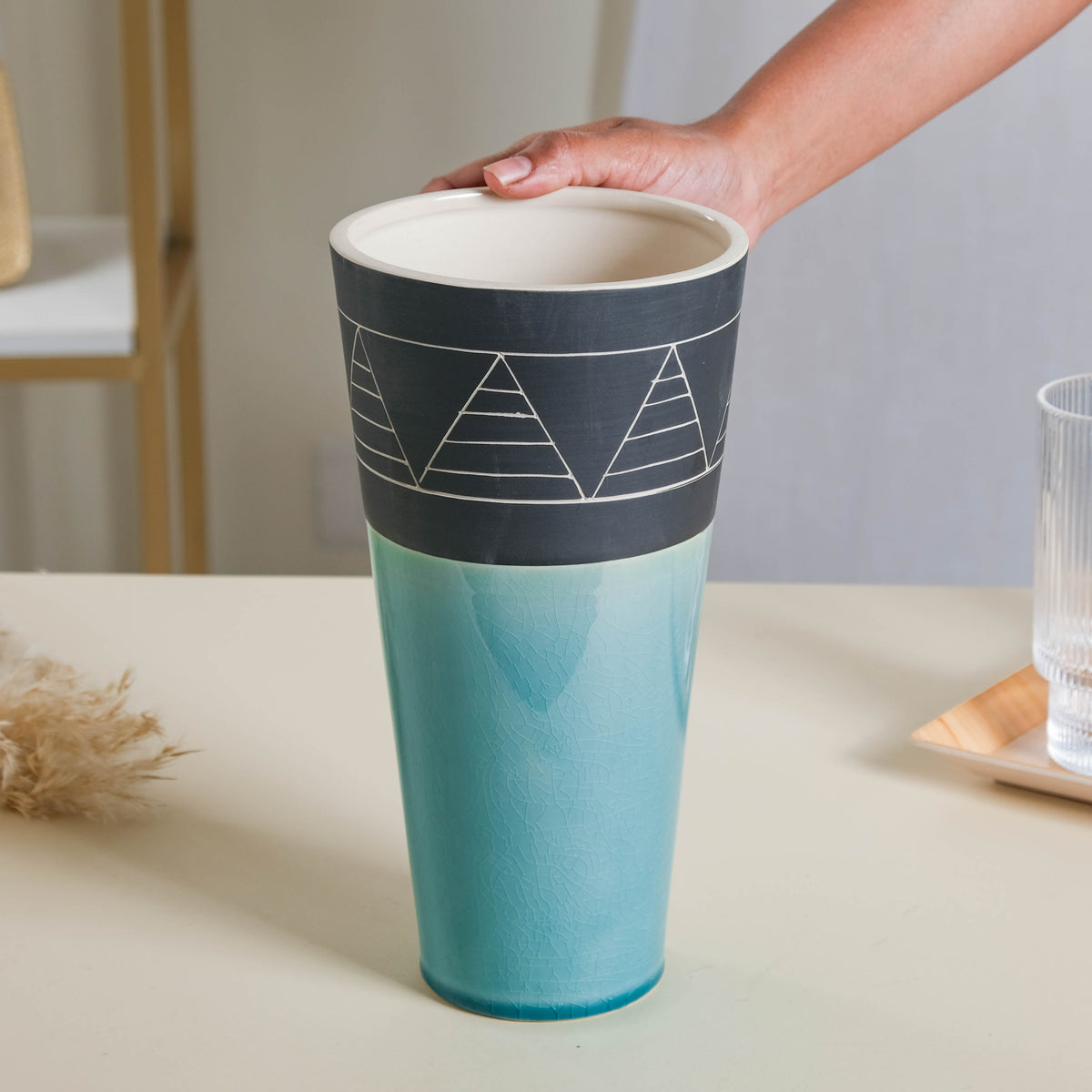 Blue Contemporary Vase Nestasia