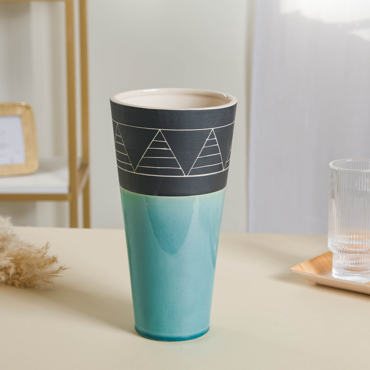 Blue Contemporary Vase Nestasia