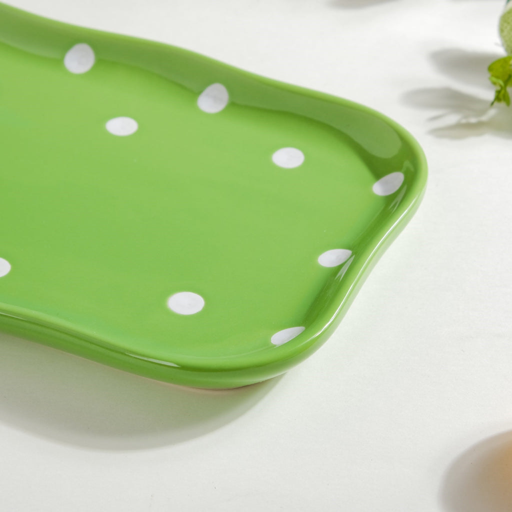 Dots Soup Plate Green Nestasia