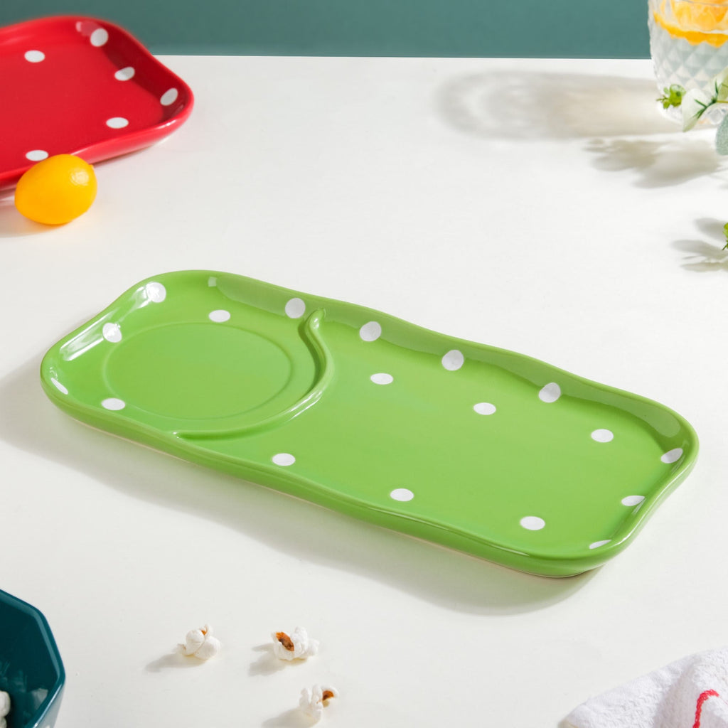 Dots Soup Plate Green Nestasia