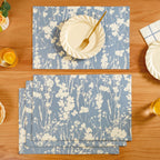 Slate Blue Pure Cotton Placemat Set Of 4 Nestasia