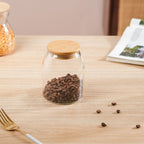 Transparent Glass Airtight Jar With Lid Small 550 ML Nestasia