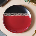 Carmine Red and Black Dinner Plate 11 Inch Nestasia