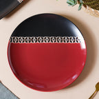 Carmine Red and Black Dinner Plate 11 Inch Nestasia