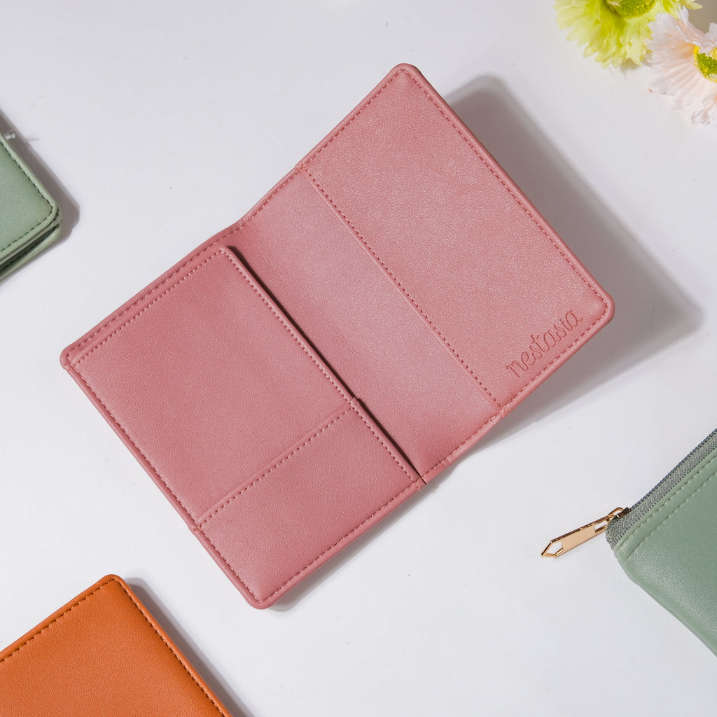 Cactus Two Fold Passport Cover Pink Nestasia
