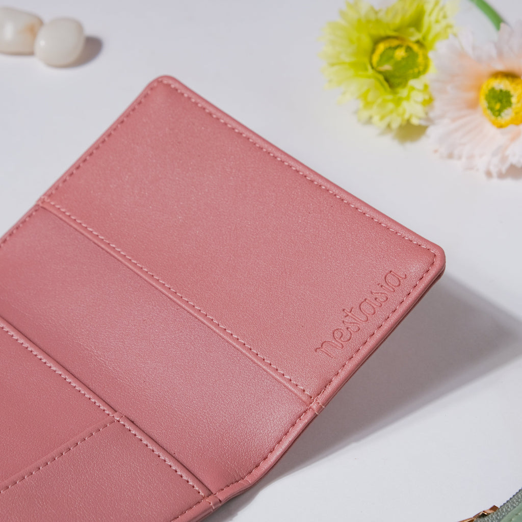 Cactus Two Fold Passport Cover Pink Nestasia