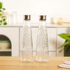 Glass Bottle With Stainless Steel Lid Set Of 2 750ml Nestasia