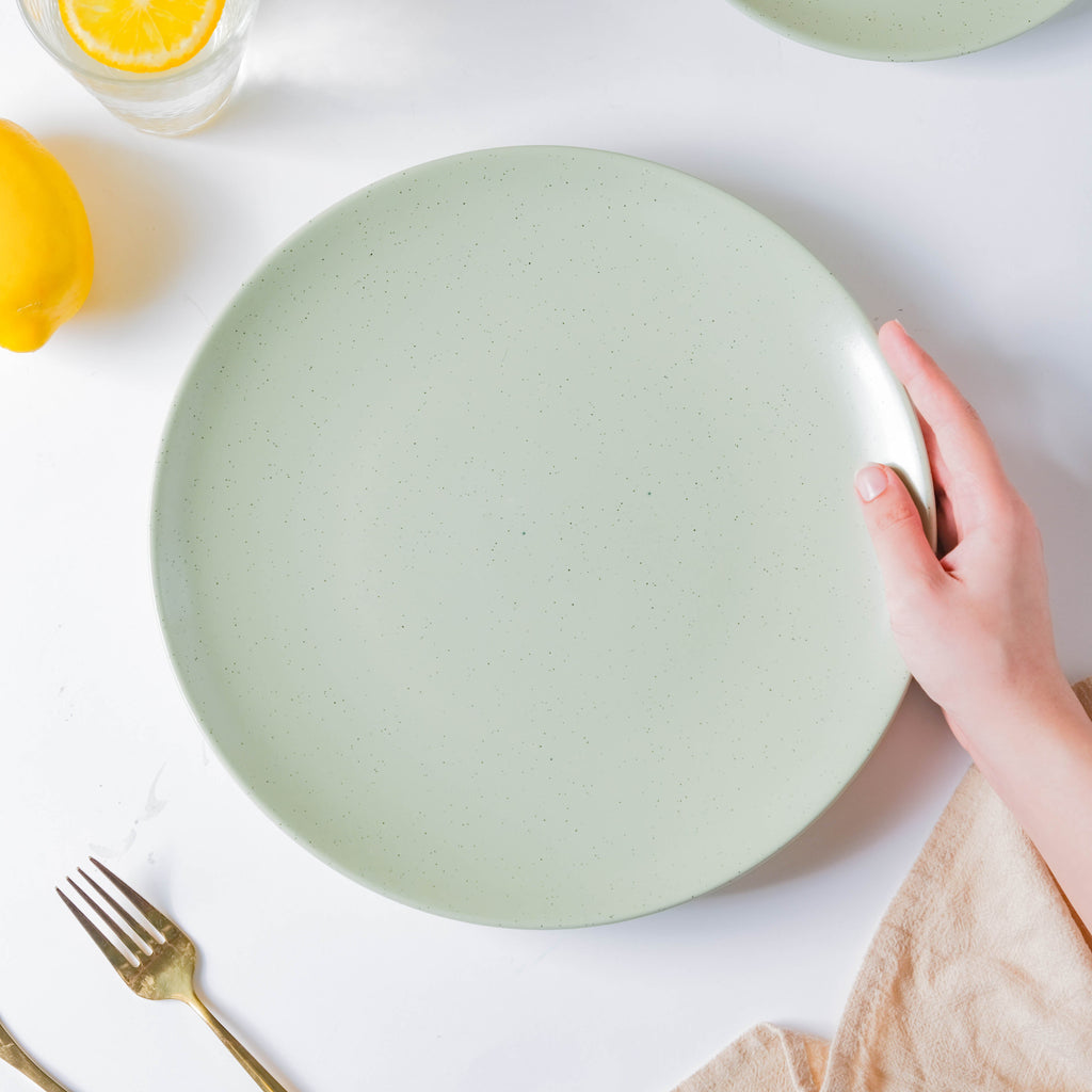Pixie Glaze Dinner Plate Green 11 Inch Nestasia
