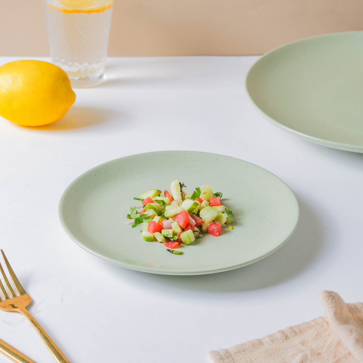 Pixie Glaze Snack Plate Green 8 Inch Nestasia