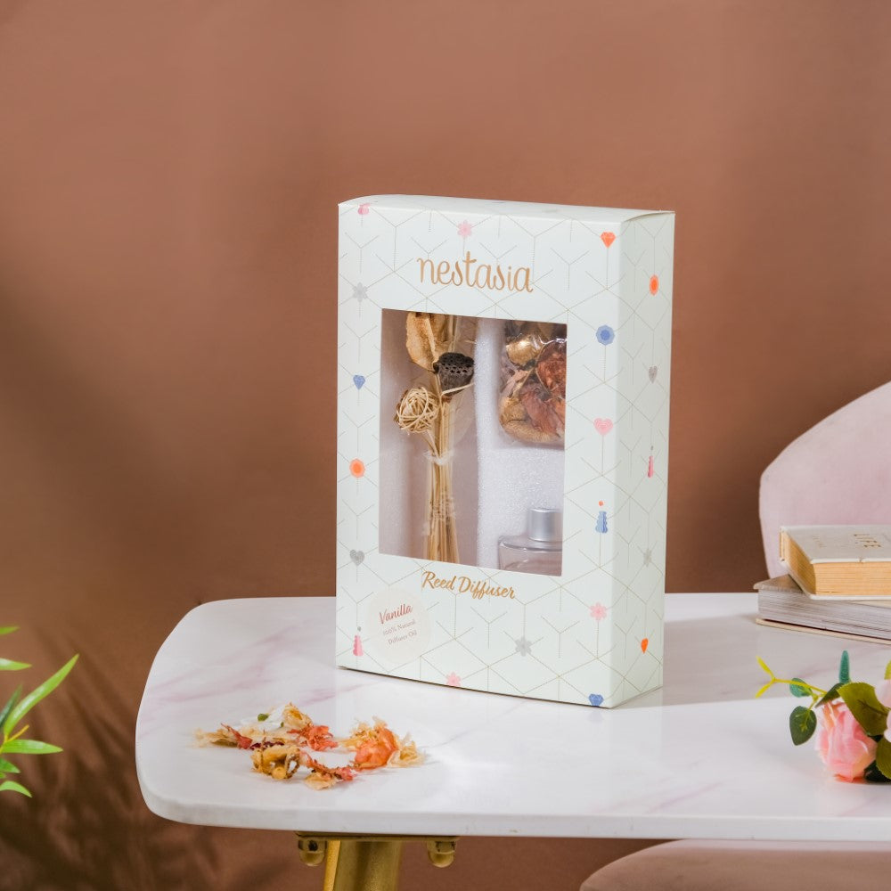 Sweet Vanilla Bouquet Reed Diffuser Gift Set Of 3 Nestasia