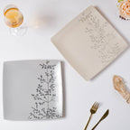 Pandora Sprig Square Plate Beige 10.5 Inch
