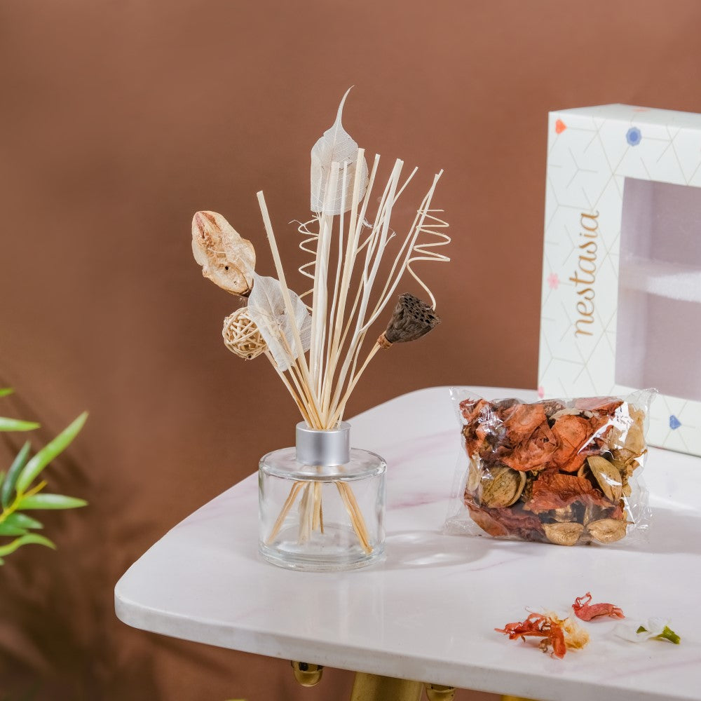 Sweet Vanilla Bouquet Reed Diffuser Gift Set Of 3 Nestasia