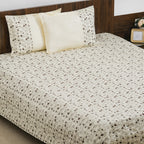 King Size Embroidered Cotton Bed Cover Off-White Nestasia