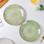 Ethnic Sage Green Snack Plate 7.5 Inch Set Of 2 Nestasia