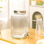 Ribbed Glass Drink Dispenser 3700ml Nestasia
