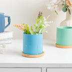 Summer Blue Planter With Coaster Nestasia