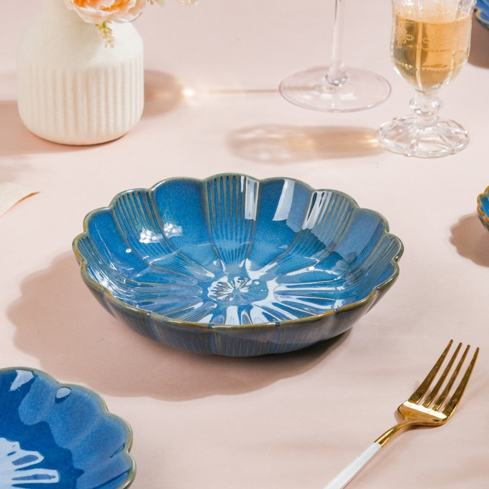 Ocean Ceramic Salad Plate Blue 7 Inch Nestasia