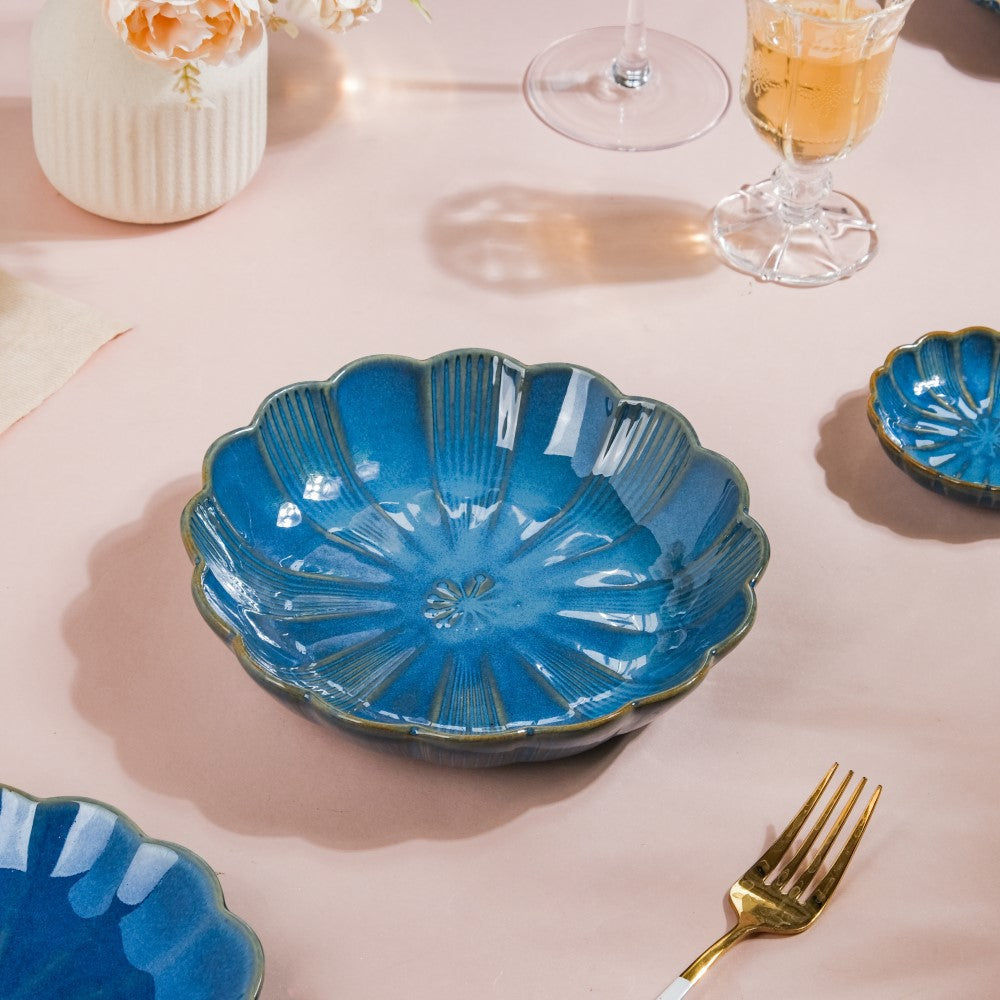 Ocean Ceramic Salad Plate Blue 7 Inch Nestasia