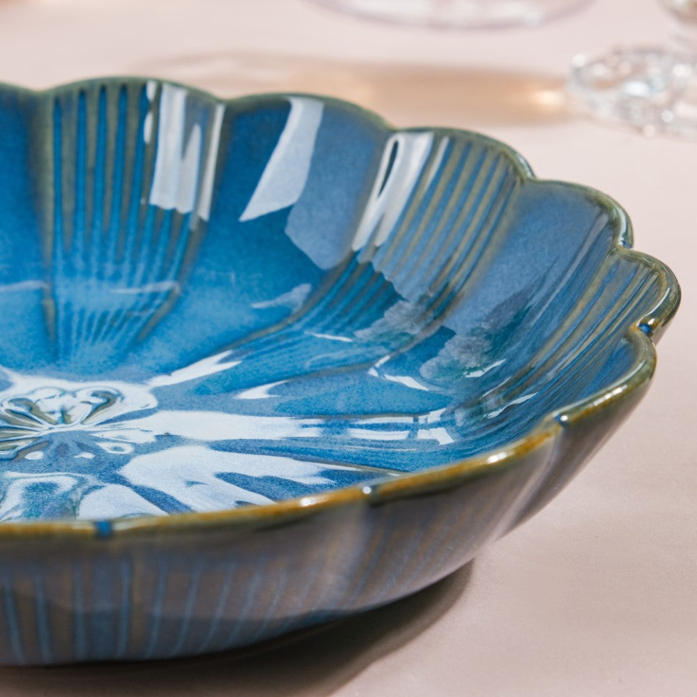 Ocean Ceramic Salad Plate Blue 7 Inch Nestasia
