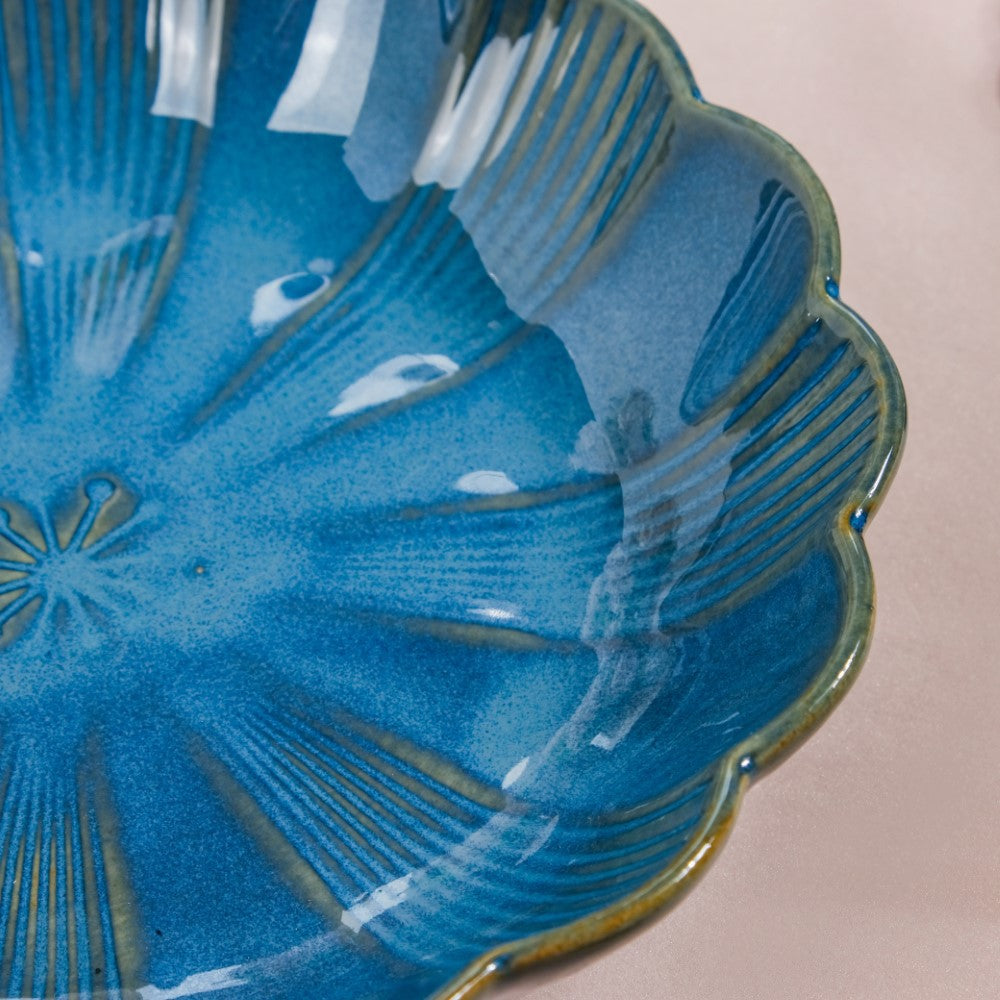 Ocean Ceramic Salad Plate Blue 7 Inch Nestasia