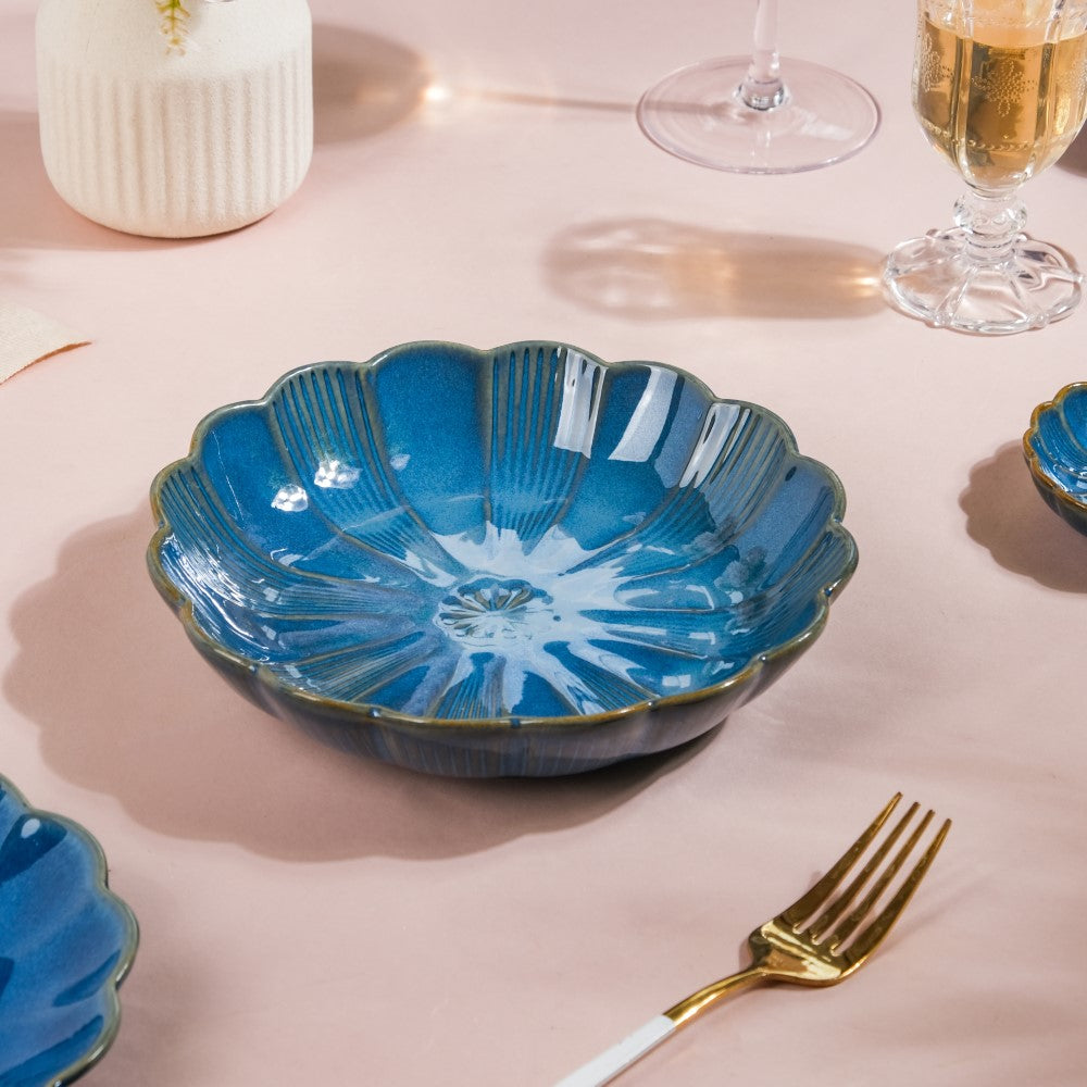 Ocean Ceramic Salad Plate Blue 7 Inch Nestasia