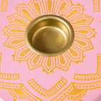 Lumia Octagona Handpainted Tealight Holder With Tealight Pink Nestasia