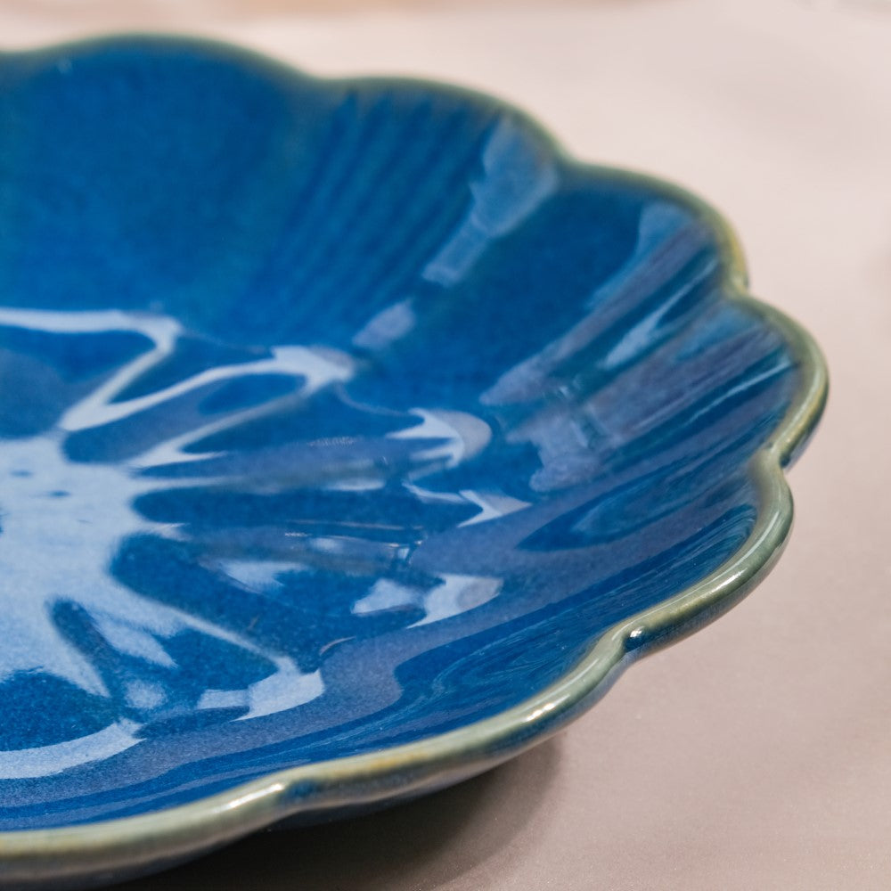 Ocean Ceramic Snack Plate Blue 6 Inch Nestasia