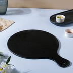 Black Pizza Platter With Handle Nestasia