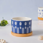 Leafy Landscape Ceramic Planter Set With Coaster Set Of 8 Nestasia