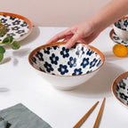 Sylvan Floral Patterned Ceramic Ramen Bowl 8 Inch 750 ml Nestasia