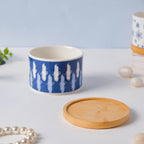 Blue Abstract Japanese Planter And Wooden Coaster Nestasia