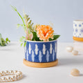 Blue Abstract Japanese Planter And Wooden Coaster Nestasia