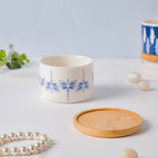 Blue Dragonfly Japanese Planter With Wooden Coaster Nestasia