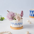 Blue Dragonfly Japanese Planter With Wooden Coaster Nestasia