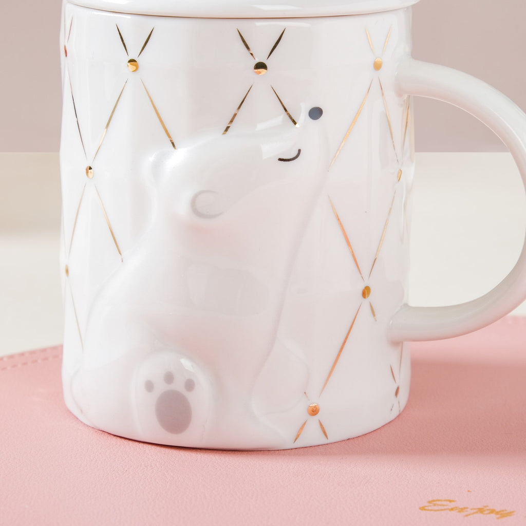 Bear Mug With Lid And Spoon Nestasia