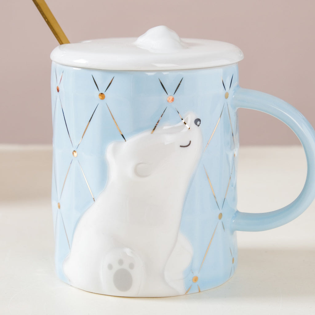 Bear Mug With Lid And Spoon Nestasia