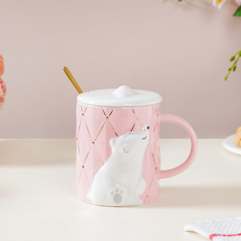 Bear Mug With Lid And Spoon Nestasia