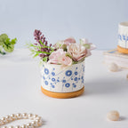 Leafy Landscape Ceramic Planter Set With Coaster Set Of 8 Nestasia