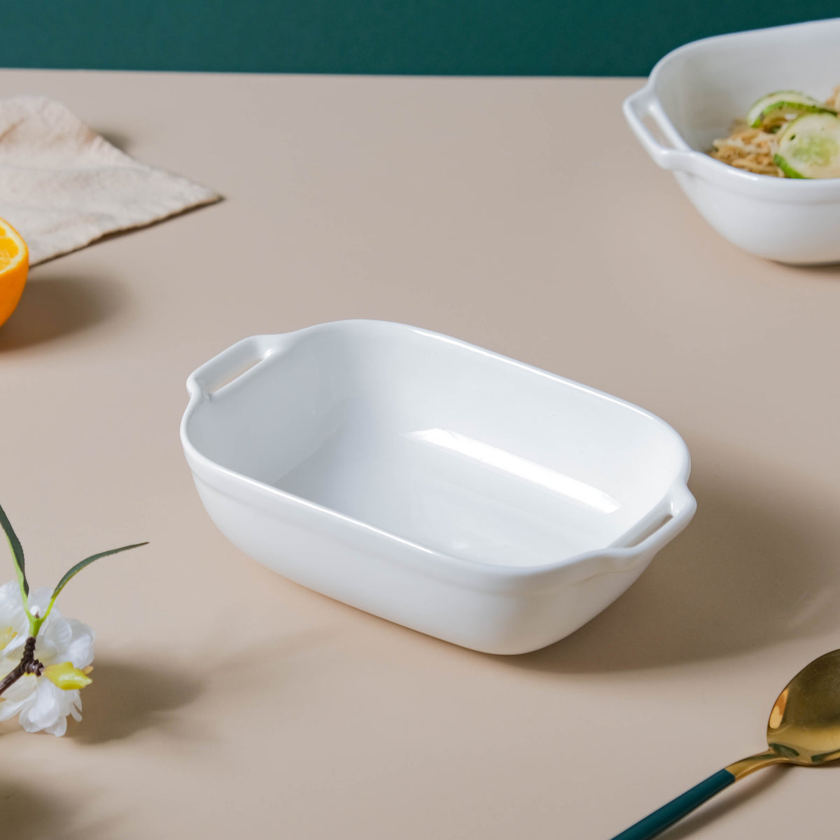 White Ceramic Baking Tray Nestasia