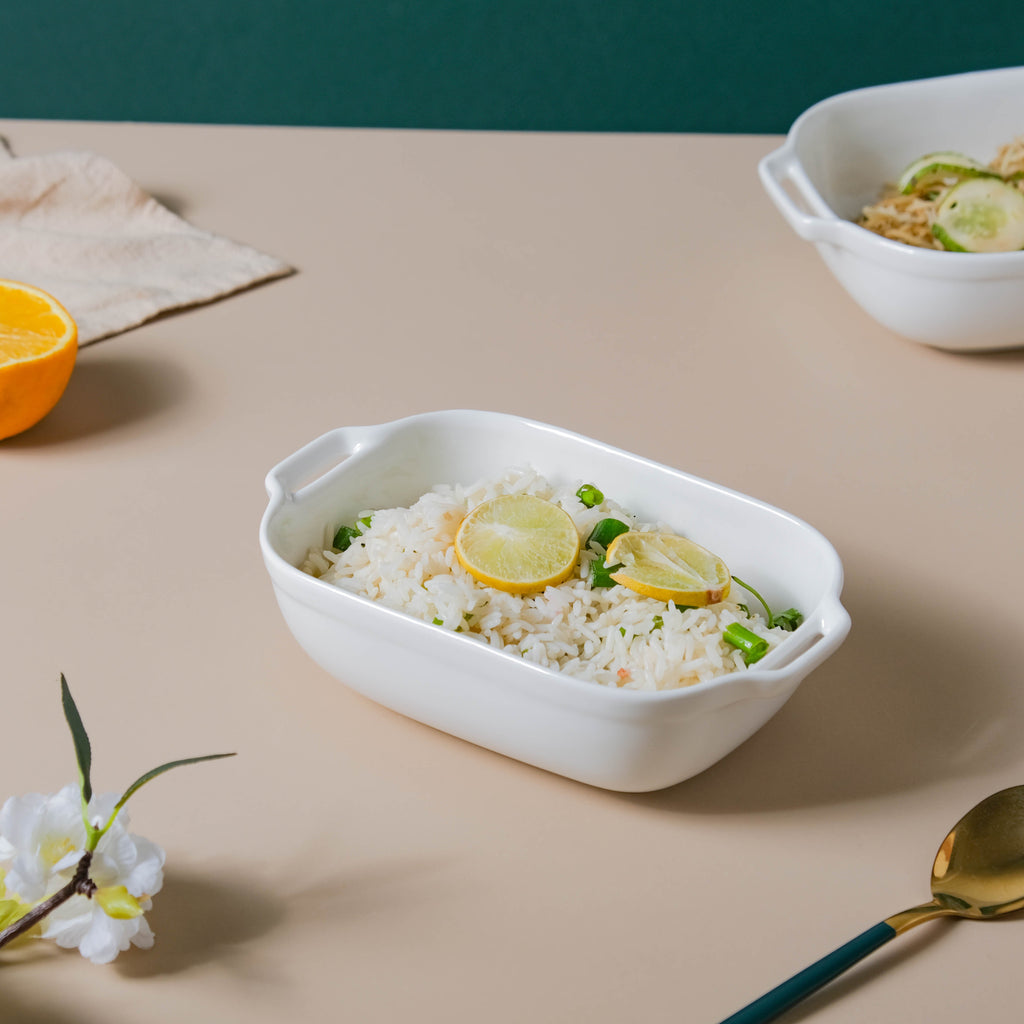 White Ceramic Baking Tray Nestasia