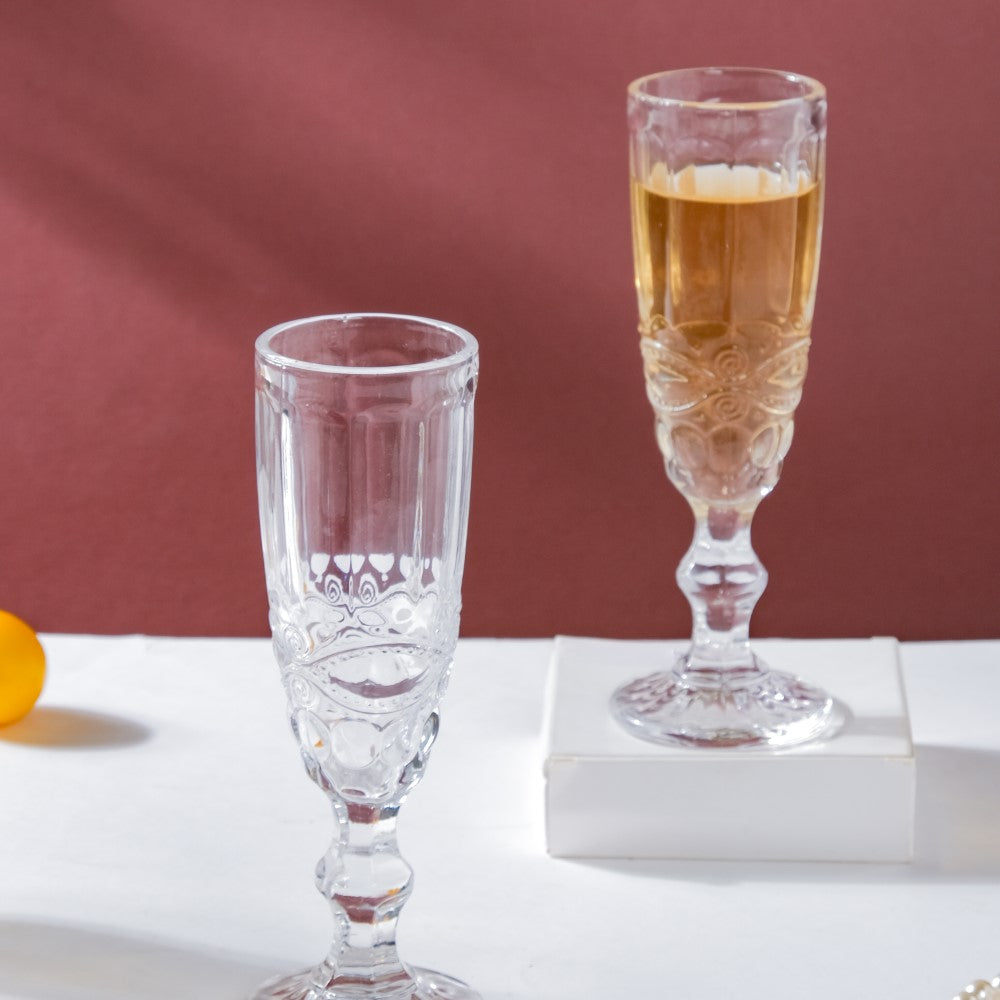 Champagne Glass Transparent Set Of 6 150 ml Nestasia