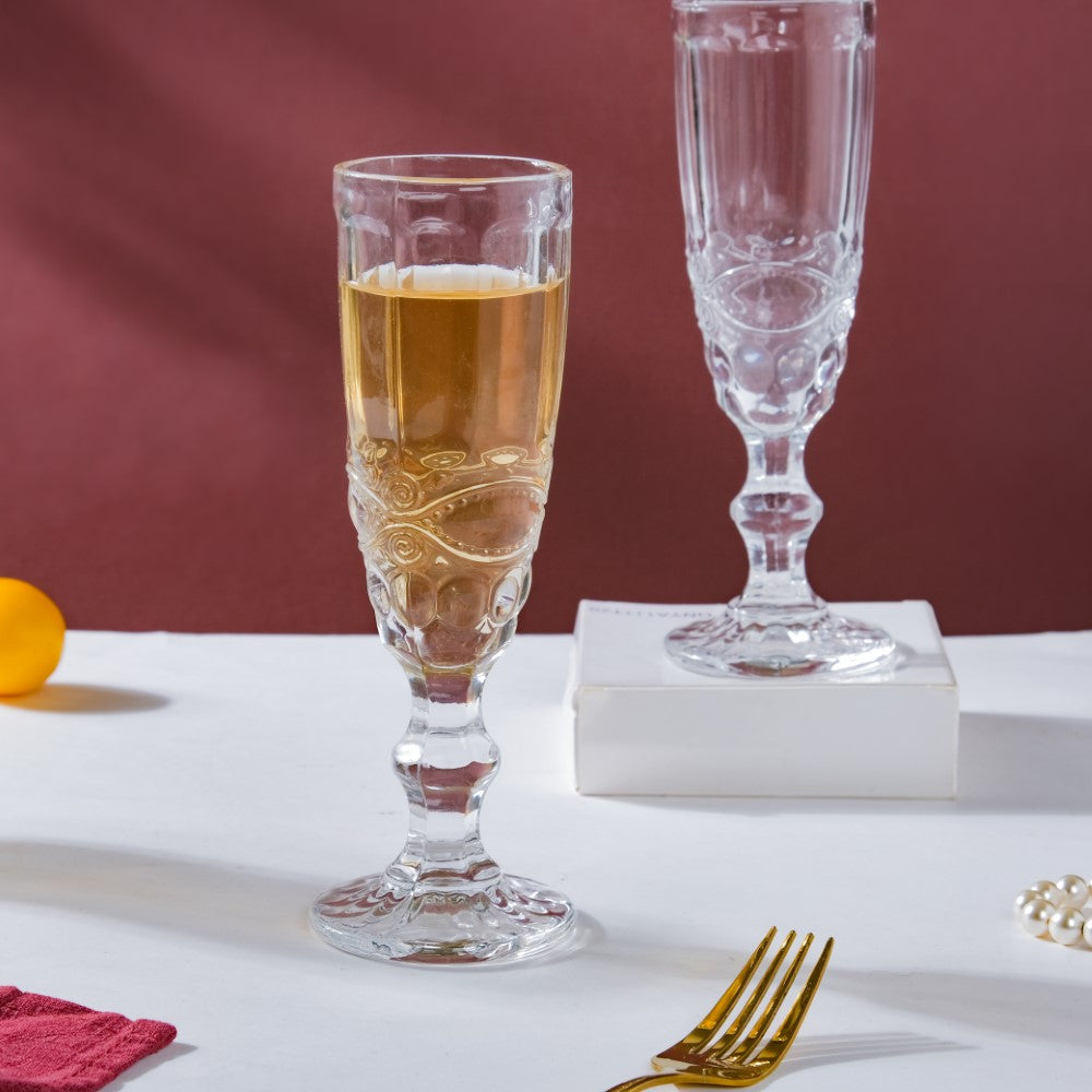 Champagne Glass Transparent Set Of 6 150 ml Nestasia