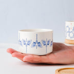 Blue Dragonfly Japanese Planter With Wooden Coaster Nestasia