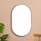 Oval Wall Mirror Black Small Nestasia