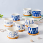 Blue Dragonfly Japanese Planter With Wooden Coaster Nestasia