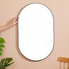 Oval Wall Mirror Black Small Nestasia